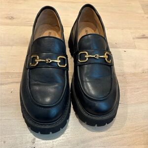 MaxMara Black Leather Loafers